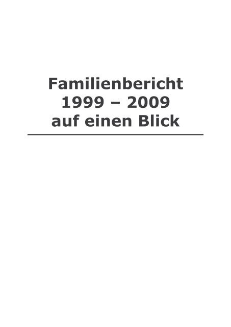 5. Familienbericht 1999 - 2009 auf einen Blick - BMWA