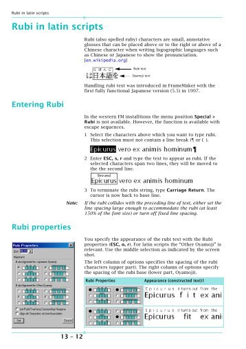 Rubi in latin scripts