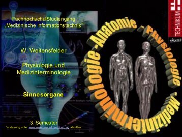 W. Weitensfelder Physiologie und Medizinterminologie Sinnesorgane