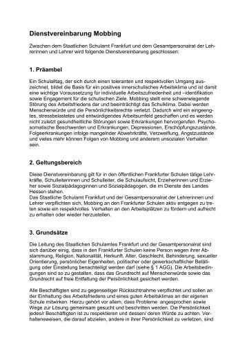 Dienstvereinbarung Mobbing - GEW Bezirksverband Frankfurt