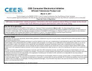 CEE Efficient Televisions Product List March 04, 2011