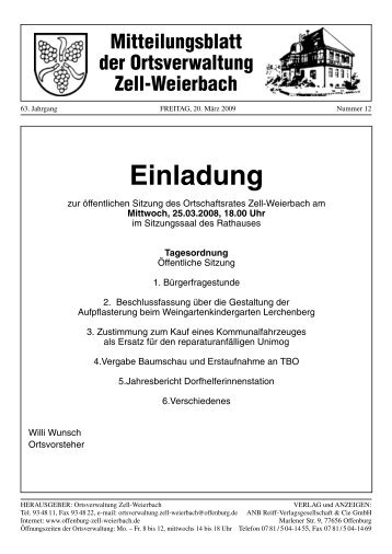 Mitteilungsblatt Zell-W kw12-09.pdf - Zell-Weierbach