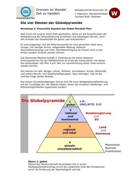 Die Globalpyramide - Global Marshall Plan