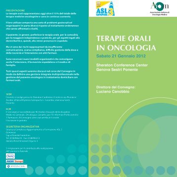 TERAPIE ORALI IN ONCOLOGIA - ASL n.3 Genovese