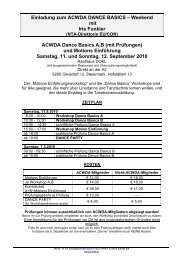 Einladung zum ACWDA DANCE BASICS â Weekend mit Iris Funkler ...