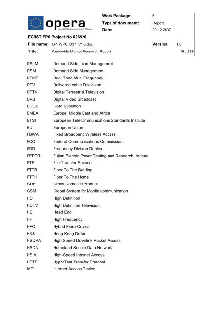 WORLDWIDE MARKET RESEARCH REPORT - CISE