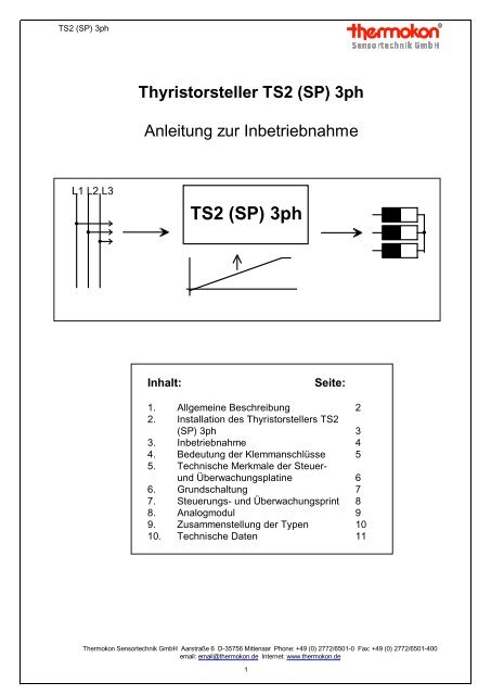 TS2 (SP) 3ph - Thermokon Sensortechnik GmbH