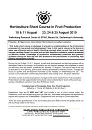 Horticulture Short Course in Fruit Production - AgriworldSA