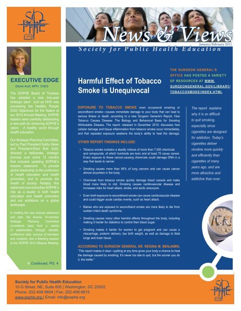 News Views Society For Public Health Education