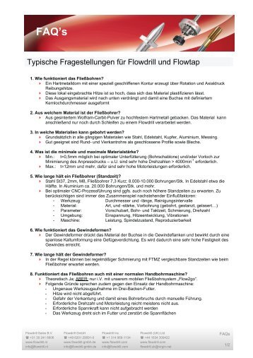 FAQ's - Flowdrill