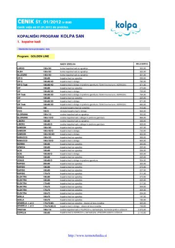 KOPALNIŠKI PROGRAM KOLPA SAN http://www.termotehnika.si