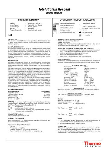 Total Protein Reagent Biuret Method - Kaanmed