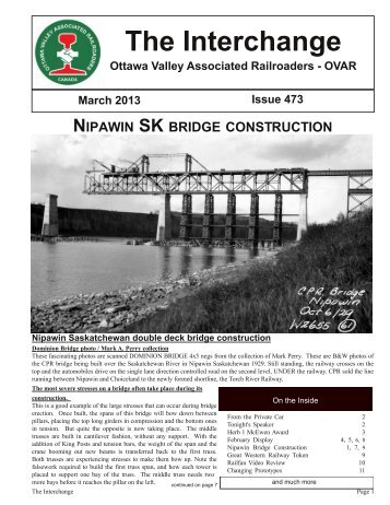 March - Ottawa Valley Associated Railroaders