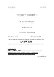 ANSWERS - Department of Computing - University of Surrey