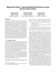Improving Rating Predictions using Review Text Content - People ...