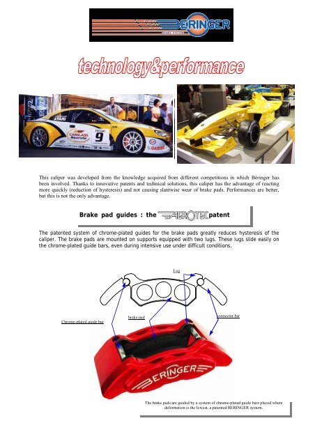 High tech Racing braking systems - Beringer.fr