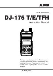 DJ-175 T/E/TFH Instruction Manual - Alinco
