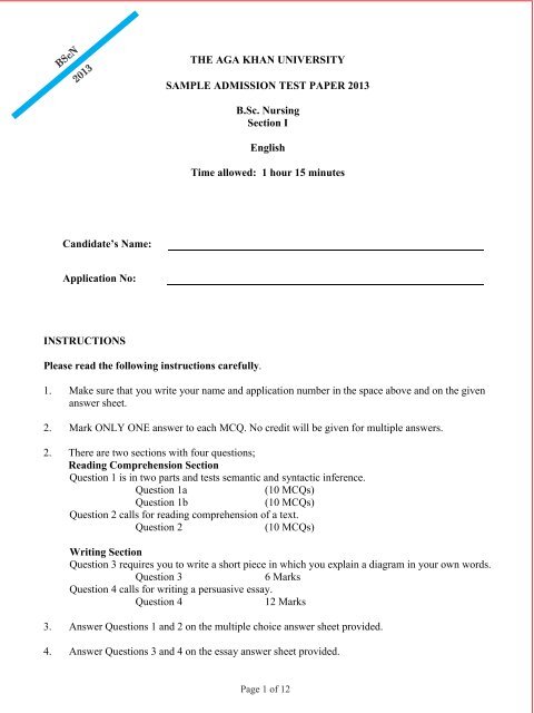 Sample Test Paper