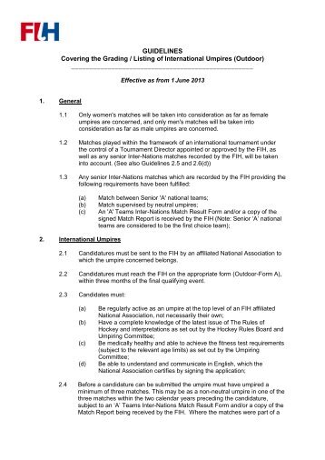 Outdoor Umpires Grading Guidelines - International Hockey ...