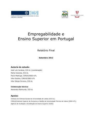 Empregabilidade e Ensino Superior em Portugal - FusÃ£o da ...