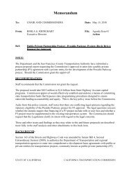 Presidio Parkway (Doyle Drive) Project - CTC Staff Report