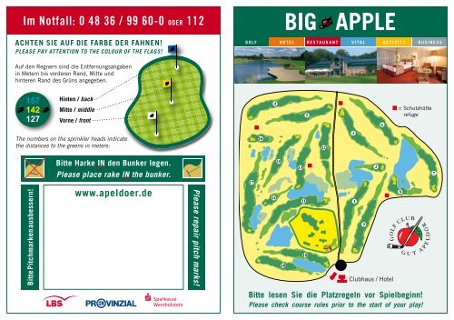 Scorekarte "BIG APPLE" - Virtual-golfcourse.eu