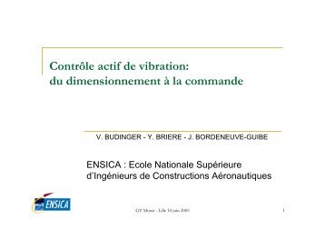 Contrôle actif de vibration: du dimensionnement à la commande