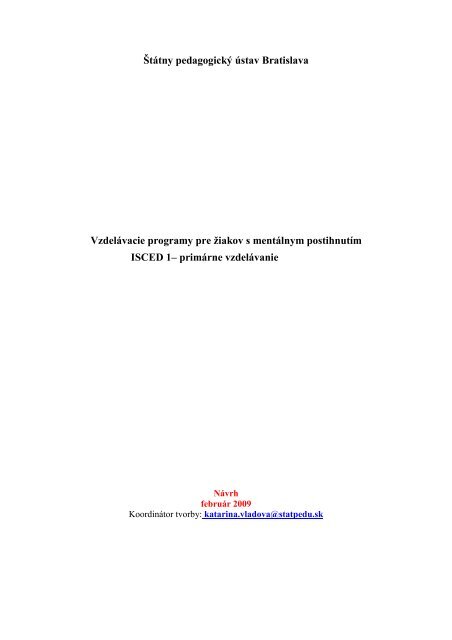 VP_MP_ISCED 1 - varianty ABC - 12 2 09.pdf - Å tÃ¡tny pedagogickÃ½ ...