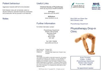 Physiotherapy Drop In leaflet.indd - NHS Western Isles