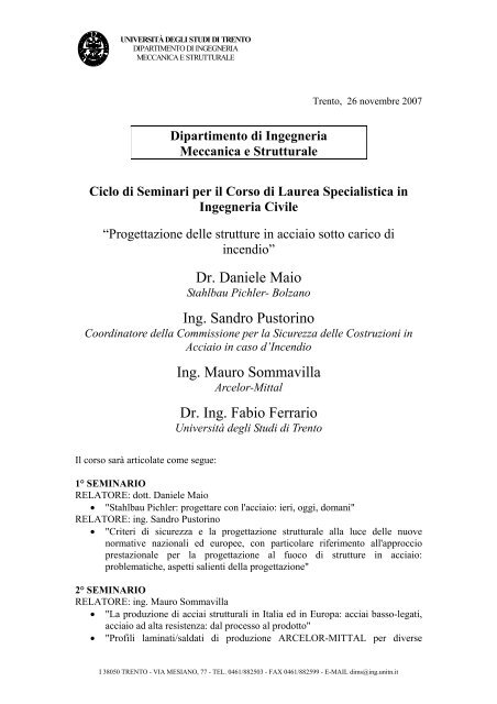 Vedi programma - Ordine degli Ingegneri della provincia di Trento