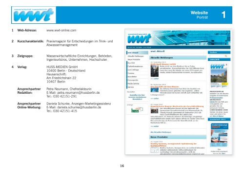 wwt Wasserwirtschaft Wassertechnik - Huss Verlag