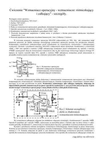 Wzmacniacz operacyjny - wzmacniacze: rÃ³ÅniczkujÄcy i ... - Lublin
