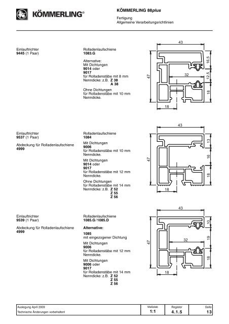 1.1 Systemmerkmale KÃMMERLING 88plus