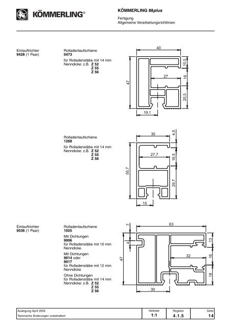 1.1 Systemmerkmale KÃMMERLING 88plus