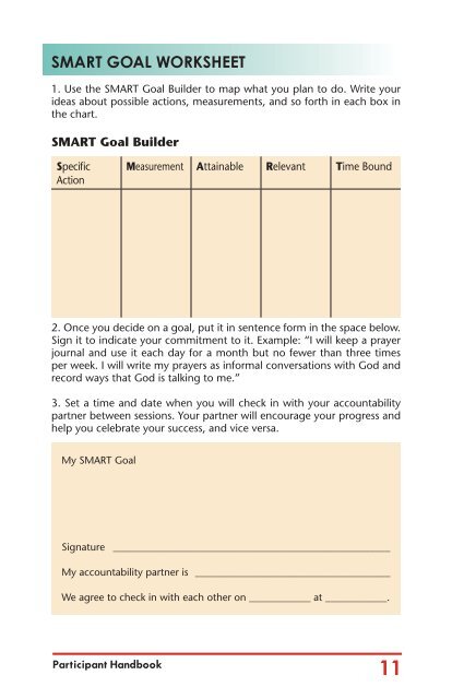 SMART GOAL WORKSHEET