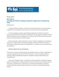 The Age of FCPA: Creating a Dynamic Approach ... - BDO Consulting