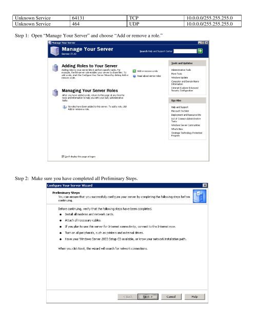 Active Directory and DNS Setup on Windows Server 2003 for the ...