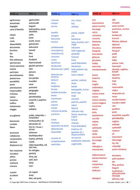 lessico delle unitÃ  - Guerra Edizioni