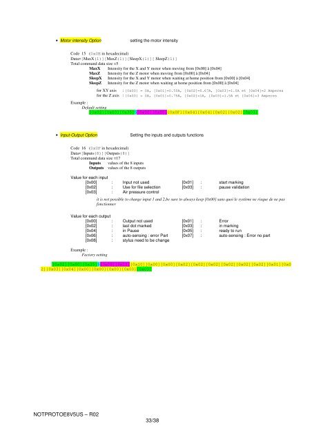 COMMUNICATION PROTOCOL E8-V5 - SIC-Venim s.r.o.