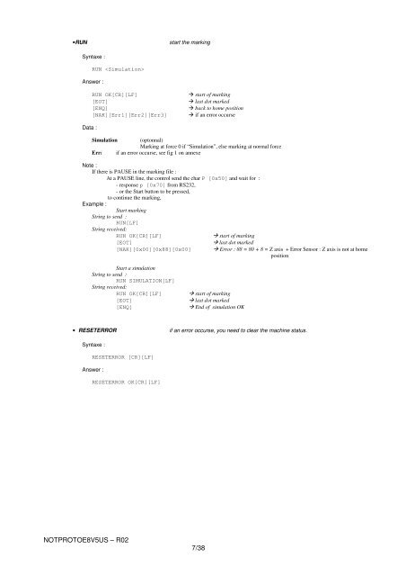 COMMUNICATION PROTOCOL E8-V5 - SIC-Venim s.r.o.