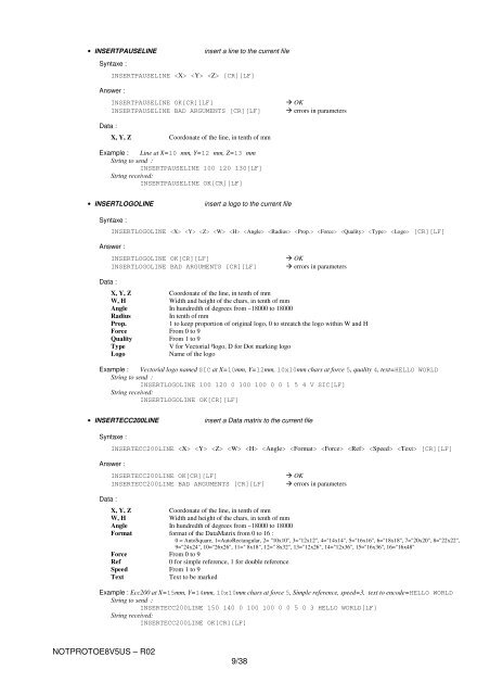 COMMUNICATION PROTOCOL E8-V5 - SIC-Venim s.r.o.