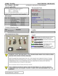 FORD / MAZDA ELECTRONIC CRUISE KIT Part Number ... - Rostra