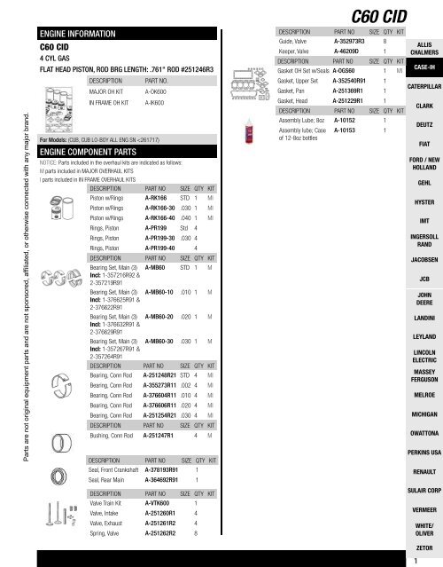 Tractor Parts: International Harvester-Case-IH-Farmall-Engine ...