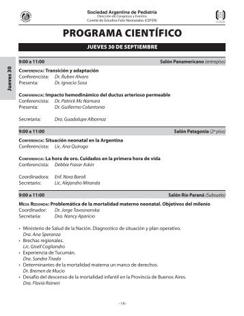 programa cientÃ­fico - Sociedad Argentina de PediatrÃ­a