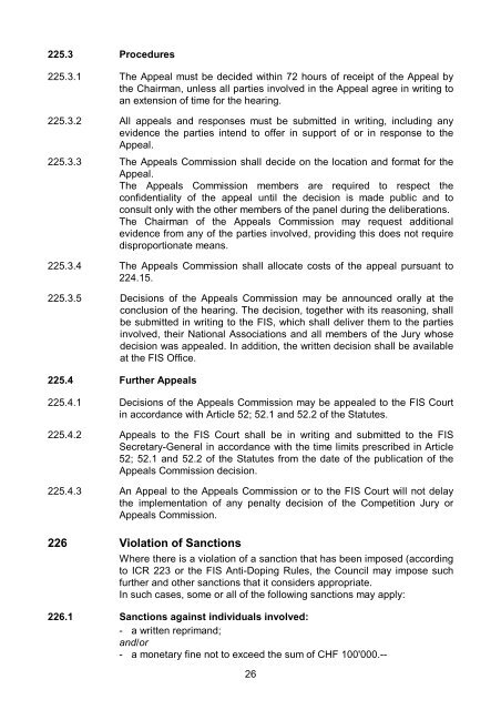 THE INTERNATIONAL SKI COMPETITION RULES (ICR)