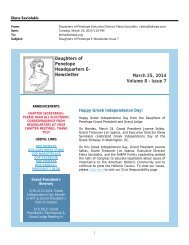 Grand President's E-Newsletter - Daughters of Penelope