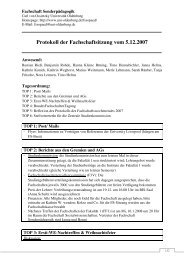 Protokoll der Fachschaft Sonderpädagogik 5.12.07