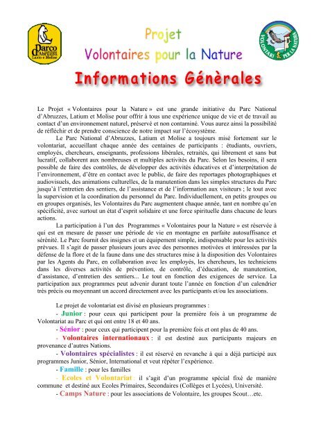 Informations generales - Parco Nazionale d'Abruzzo Lazio e Molise