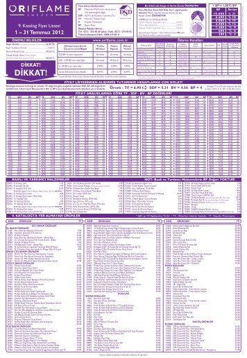 DİKKAT! - Oriflame