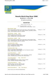 Results World Dog Show 2008